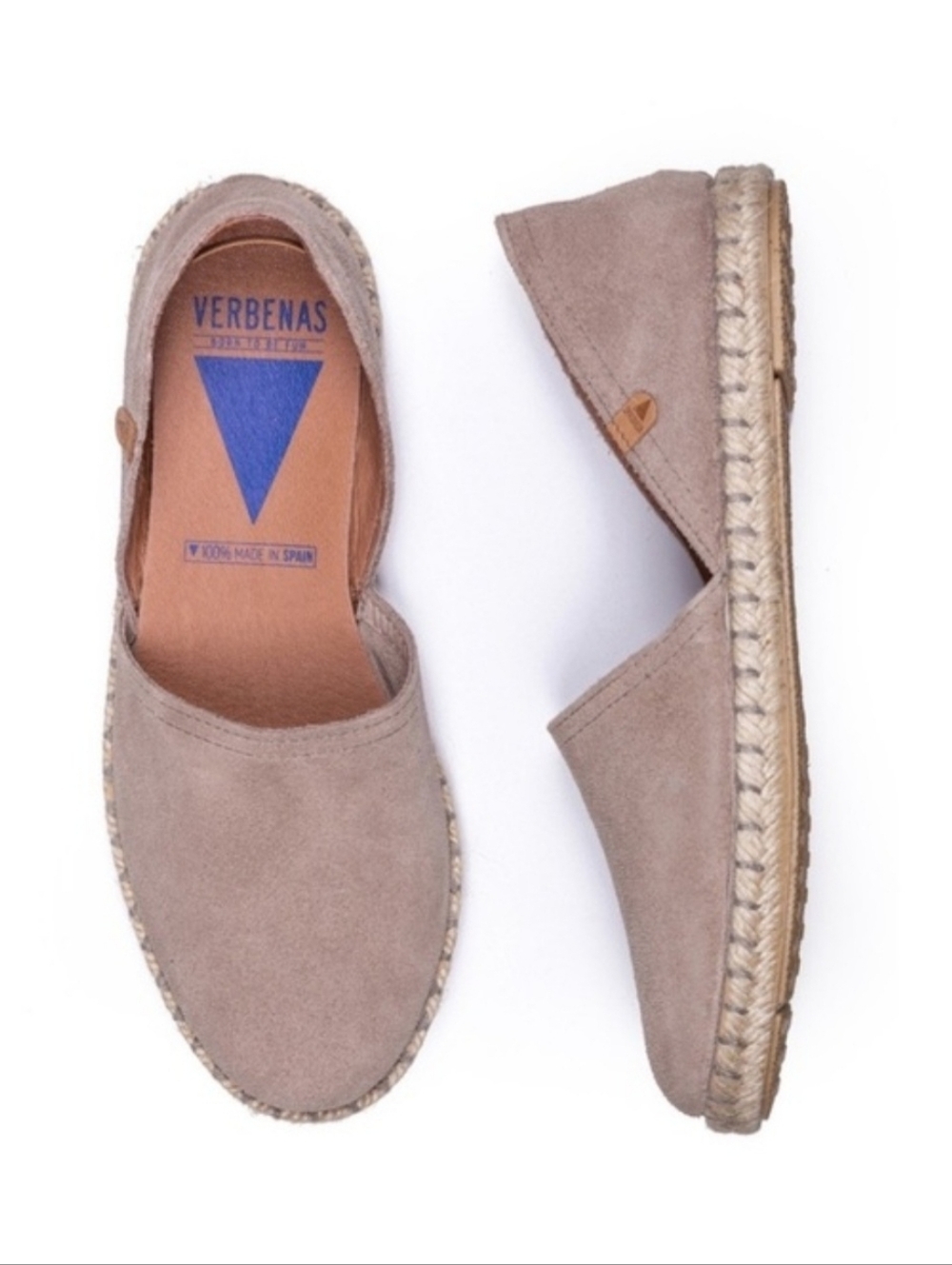 Verbenas Blue Leather Carmen Suede Slip On Espadrilles Womens Size 38 EU - Picture 1 of 15